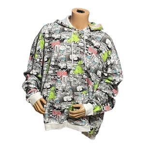 Nickelodeon Rugrats Hoodie Print Comic Strip Pullover‎ Sweatshirt Size 4XL